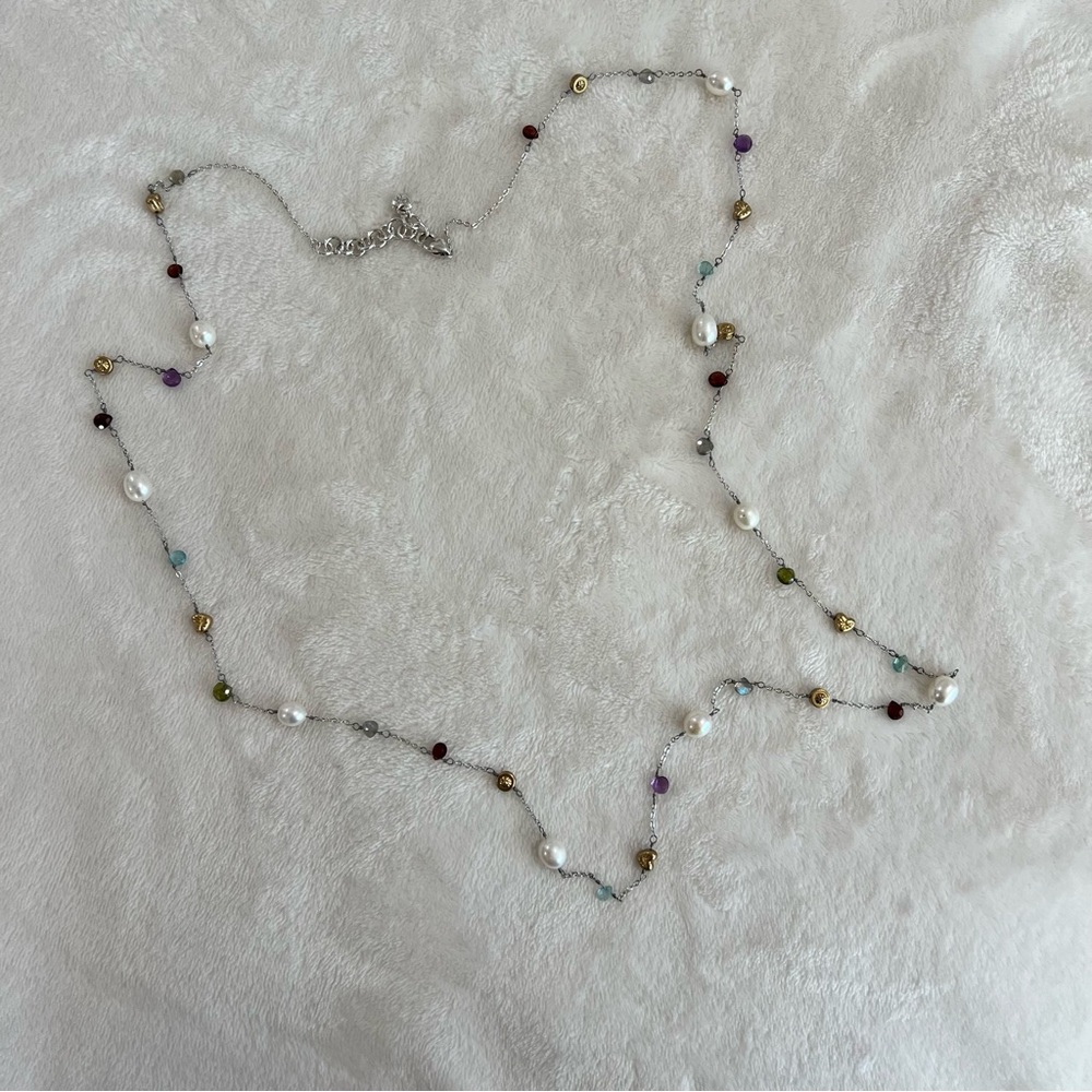 Brighton EYE CANDY Pearl, Garnet, Amethyst LONG Wrap Necklace MSRP $188